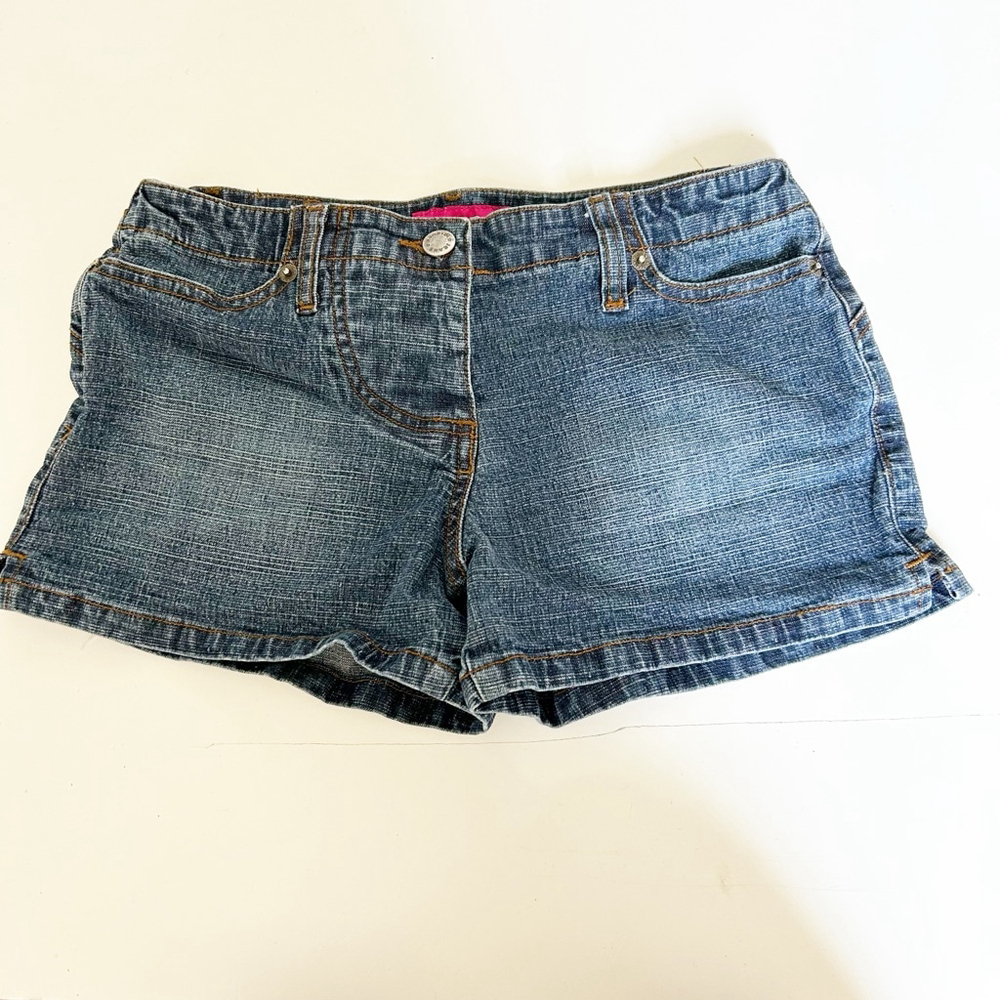 Vintage Y2K Zana Di Denim Shorts Size 3 Stretch Button Fly Early 2000s